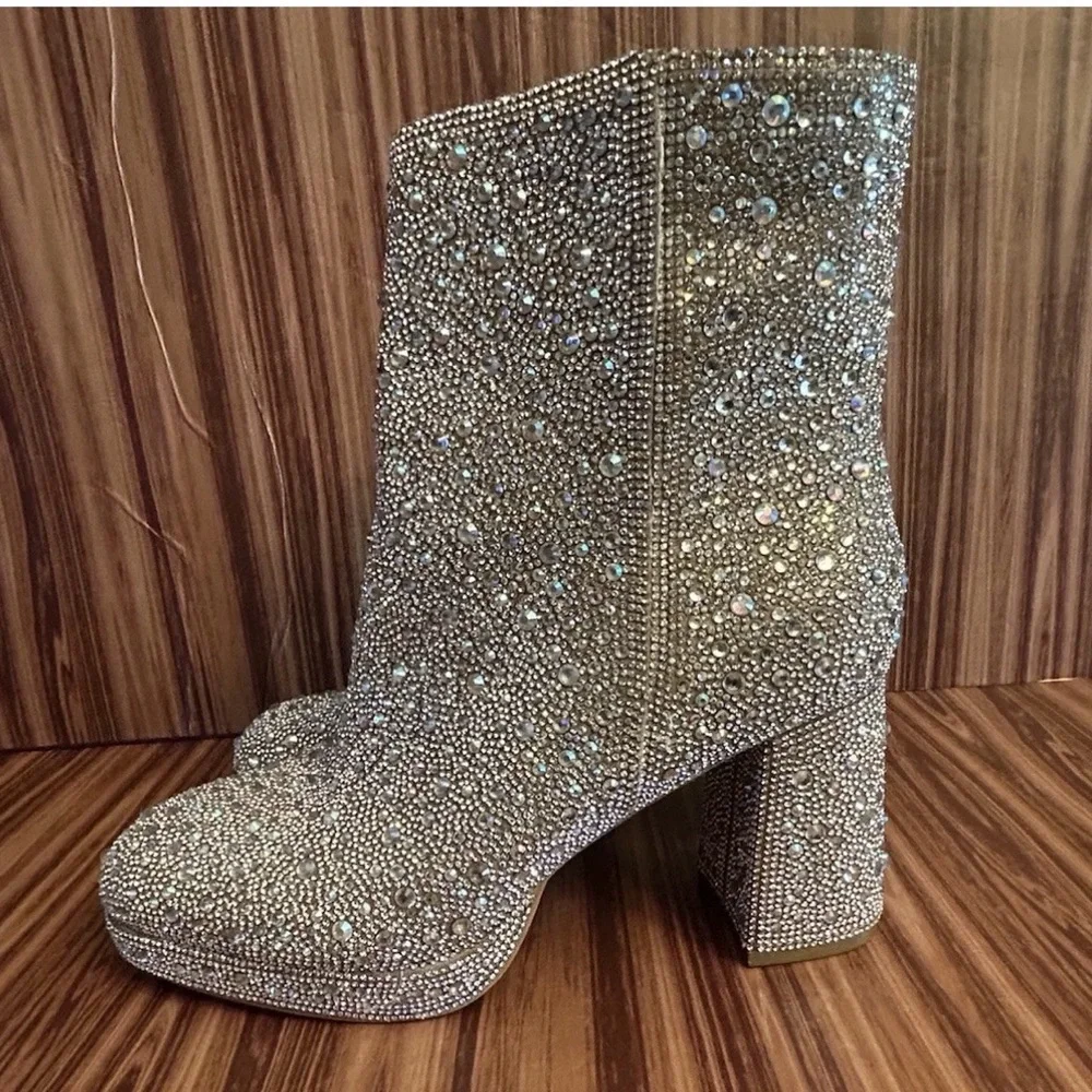 Hey Girl by Corkys “Bussin” rhinestone boots, size 11 - Picture 2 of 11